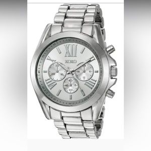 Xoxo silver women’s large face watch
